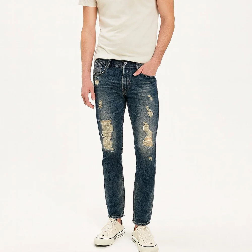 Express || Men's Rocco Slim Fit Skinny Edgy Distressing Late Y2K Vibe Sz 33X32